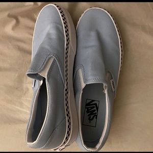 checkered baby blue vans